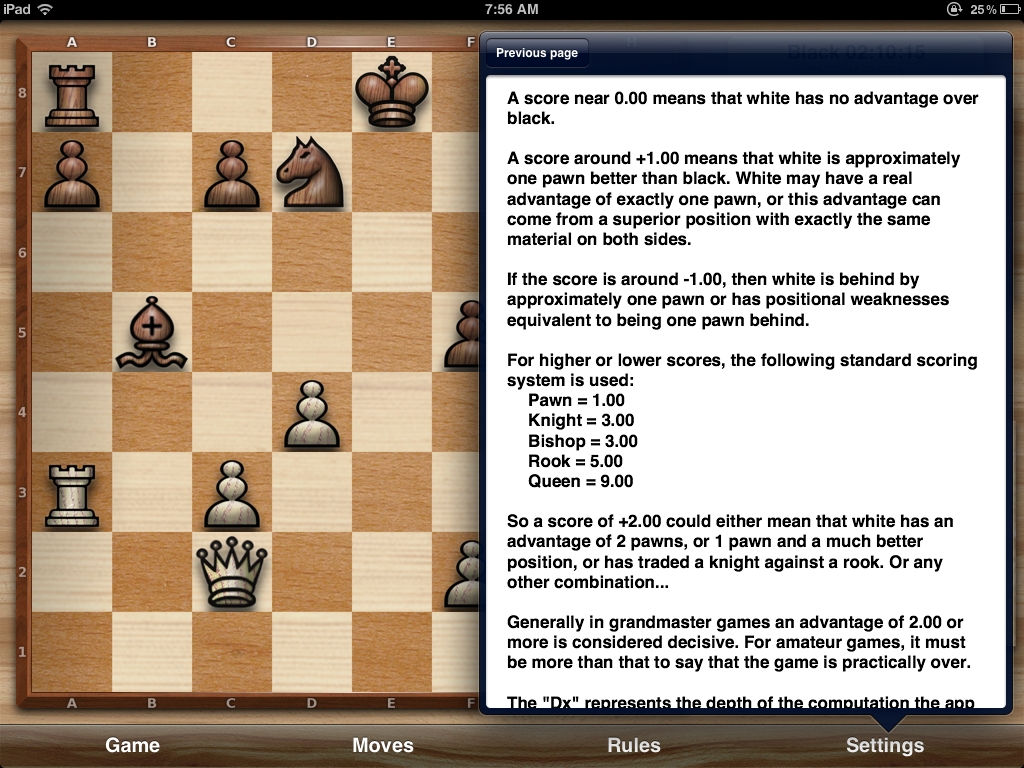 Chess Pro with coach - Analysis screen #3 - page down for more info