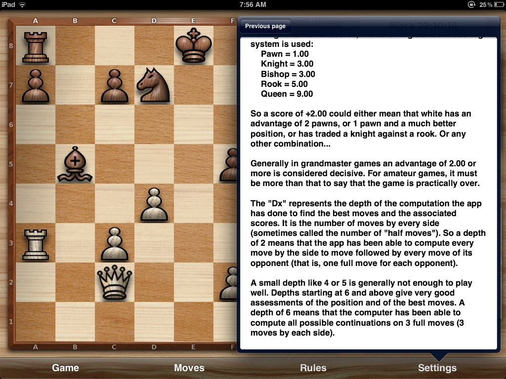 Chess Pro with coach - Analysis screen #4 - page down for more info