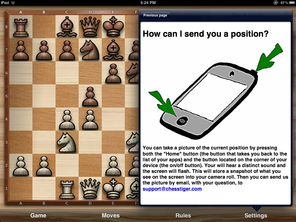 Chess Pro with coach - screen snapshot technique