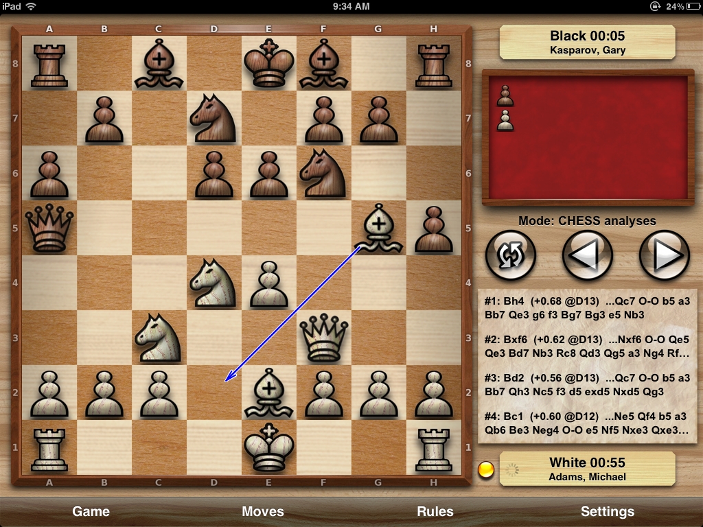 Chess Pro - with coach on the iPad - click to return to Chess Pro overview