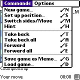 ChessGenius "Commands Menu" options