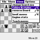 Selecting "Colors  & styles" from the View menu