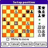 Chess Tiger's Position Setup screen
