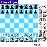 Chess Tiger medium screen with menu tab