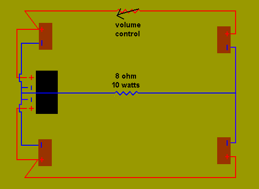 diagram of 4 channel surround sound passive matrix decoder utilizing 4 speakers